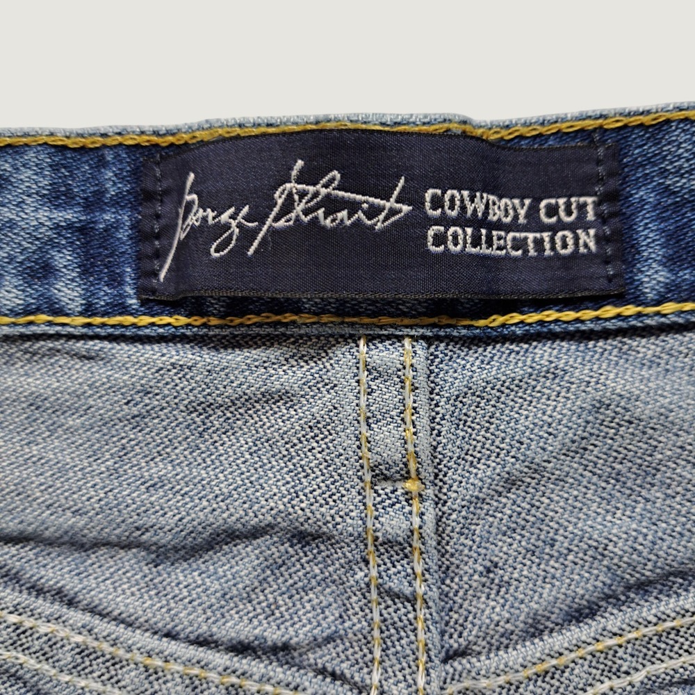 Wrangler Jeans Mens 32x36 Blue Good George Strait Cowboy Cut Straight Leg Denim - Picture 4 of 12